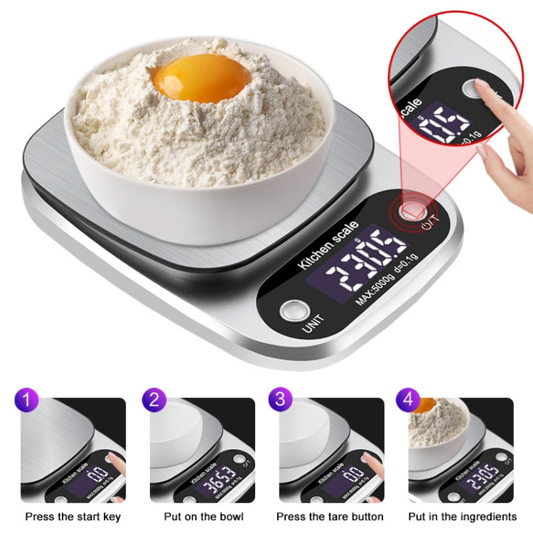 Small Multifunctional Kitchen High Precision Electronic Scale LCD Digital Display Food Scale, Model: 5kg/ 0.1g - Kitchen Scales by PMC Jewellery | Online Shopping South Africa | PMC Jewellery | Buy Now Pay Later Mobicred