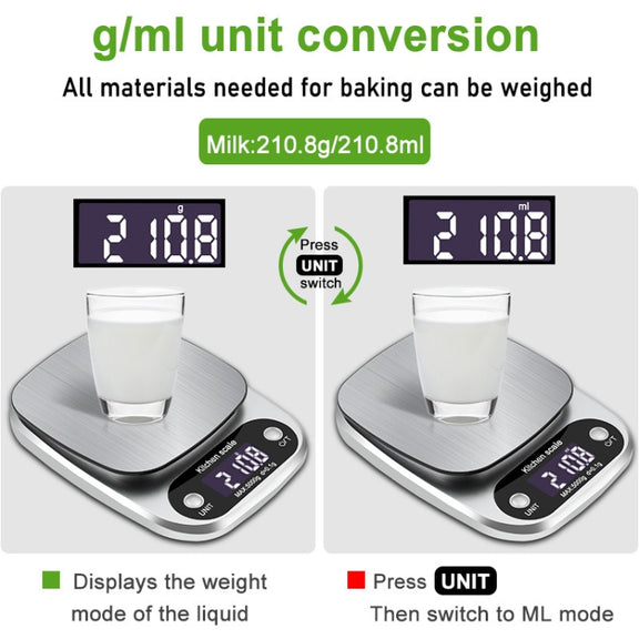 Small Multifunctional Kitchen High Precision Electronic Scale LCD Digital Display Food Scale, Model: 5kg/ 0.1g
