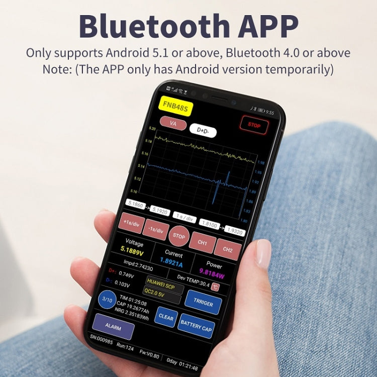FNIRSI FNB48S USB Voltage Ammeter Multifunctional Fast Charge Tester, Specification: Bluetooth - free shipping - PMC TechLife - Order now!