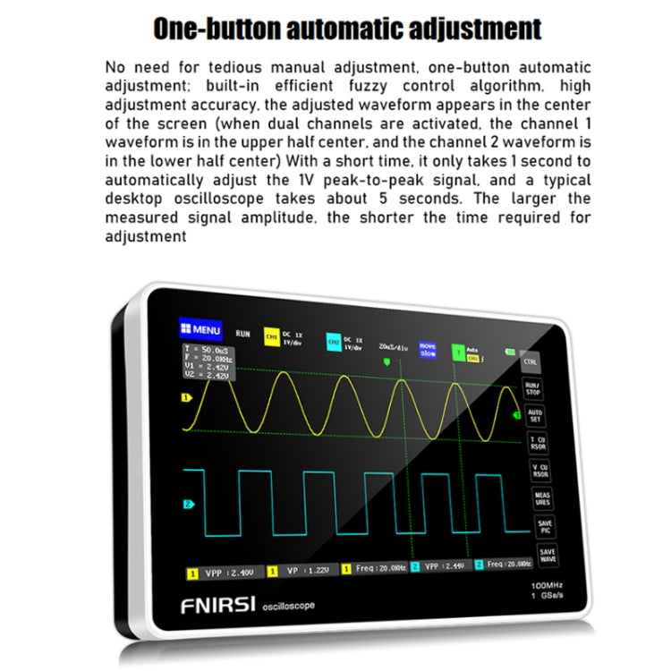 FNIRSI 1013D 1GS Sampling Dual Channel 100M Bandwidth Digital Oscilloscope, US Plug(English) - free shipping - PMC Jewellery - Order now!