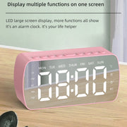 Q5 Outdoor Portable Card Bluetooth Speaker Small Clock Radio, Color: White 1400mAh
