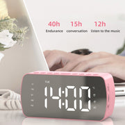 Q5 Outdoor Portable Card Bluetooth Speaker Small Clock Radio, Color: White 1400mAh