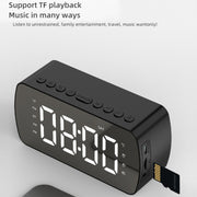 Q5 Outdoor Portable Card Bluetooth Speaker Small Clock Radio, Color: White 1400mAh