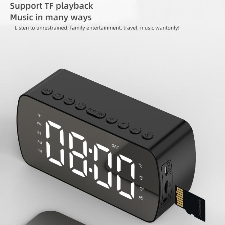 Q5 Outdoor Portable Card Bluetooth Speaker Small Clock Radio, Color: White 1400mAh