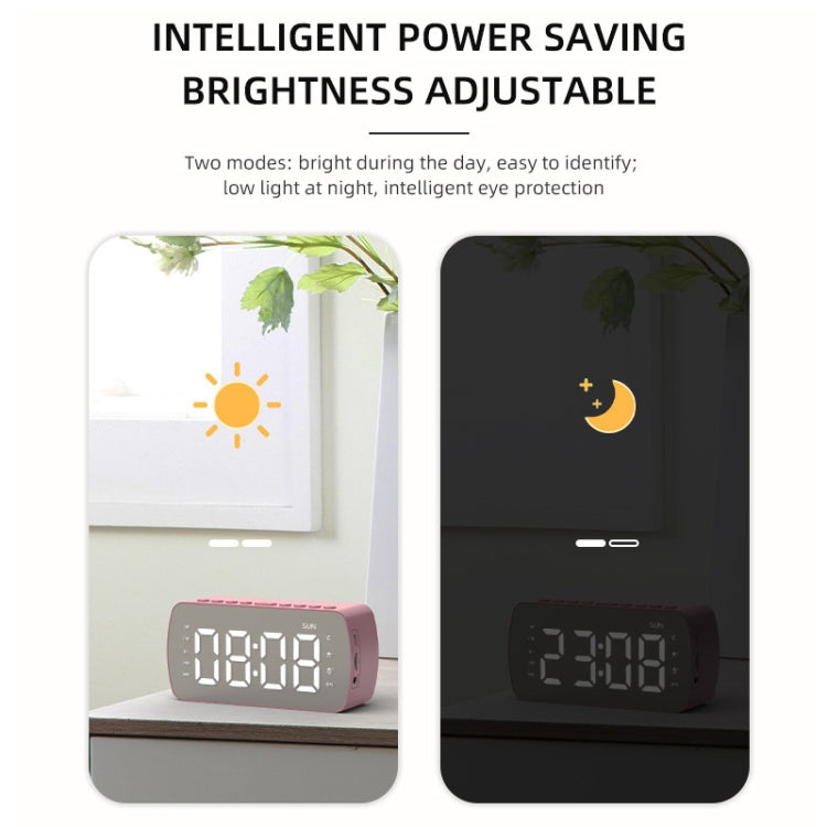 Q5 Outdoor Portable Card Bluetooth Speaker Small Clock Radio, Color: Black 1400mAh