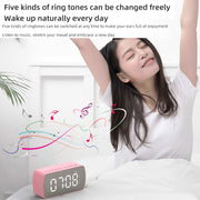 Q5 Outdoor Portable Card Bluetooth Speaker Small Clock Radio, Color: Black 1400mAh