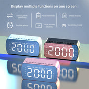 Q5 Outdoor Portable Card Bluetooth Speaker Small Clock Radio, Color: White 1400mAh