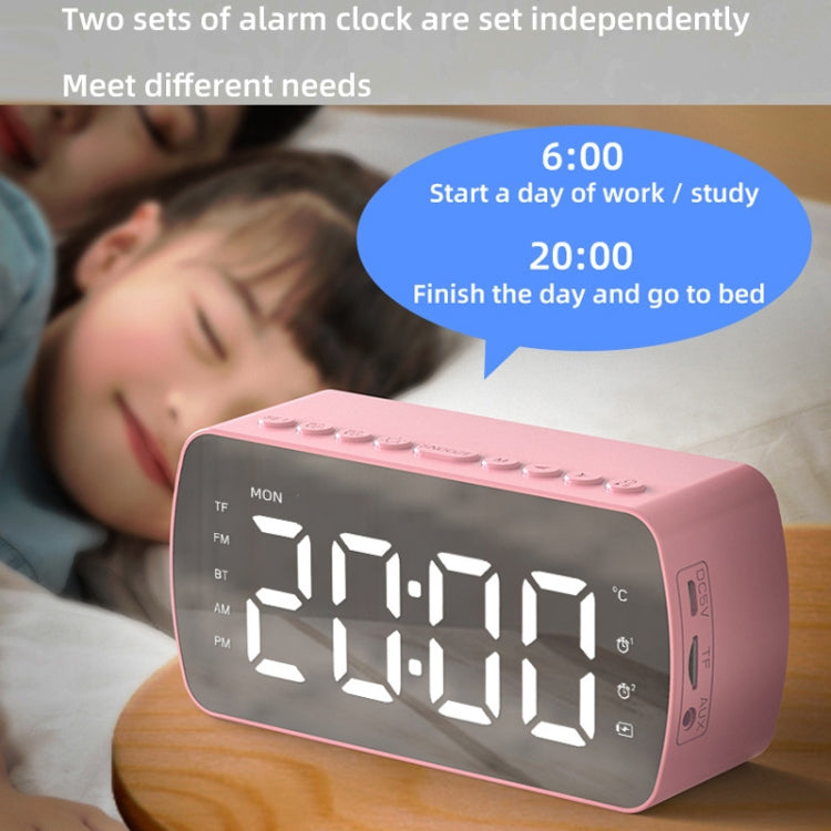 Q5 Outdoor Portable Card Bluetooth Speaker Small Clock Radio, Color: White 1400mAh