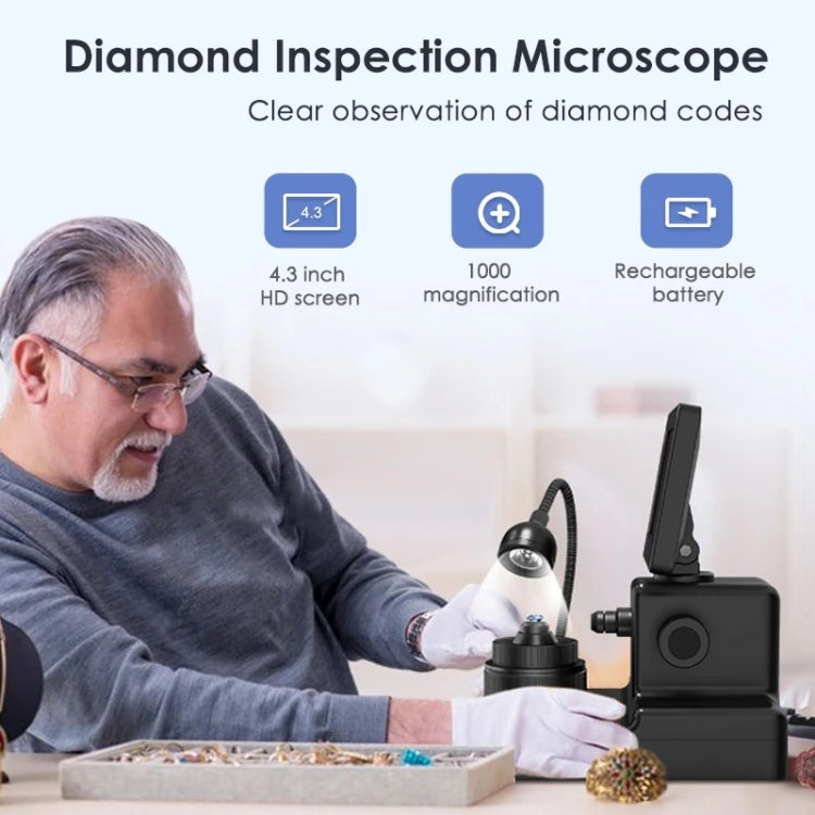 HJ1000 50-1000X 3000mAh Diamond Waist Code Microscope GIA Jewelry Waist Code Instrument - free shipping - PMC Jewellery - Order now!