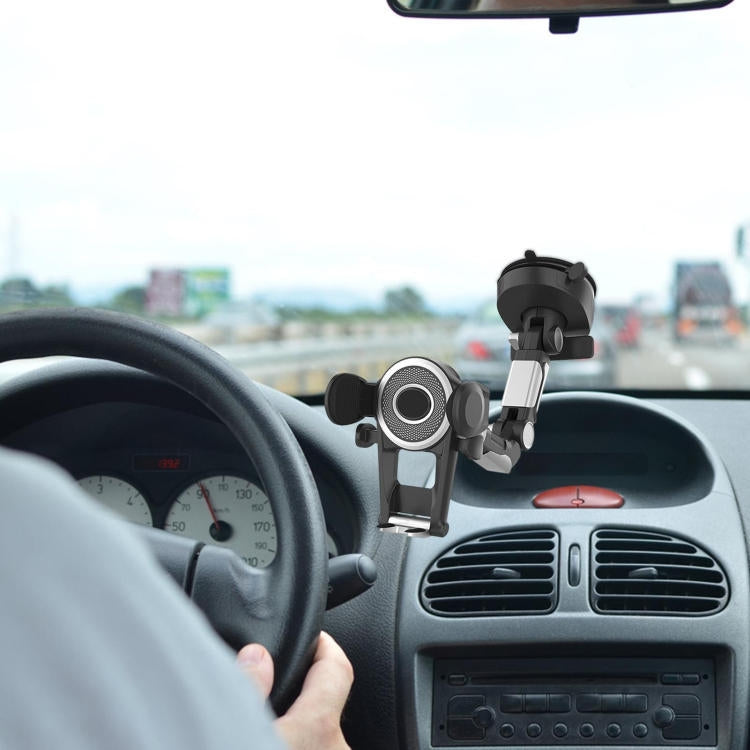 ZJ137 Suction Cup Car Phone Holder 2 In 1 Number Plate Phone Stand Truck Phone Mount(Black) - Car Holders by PMC TechLife | Online Shopping South Africa | PMC TechLife