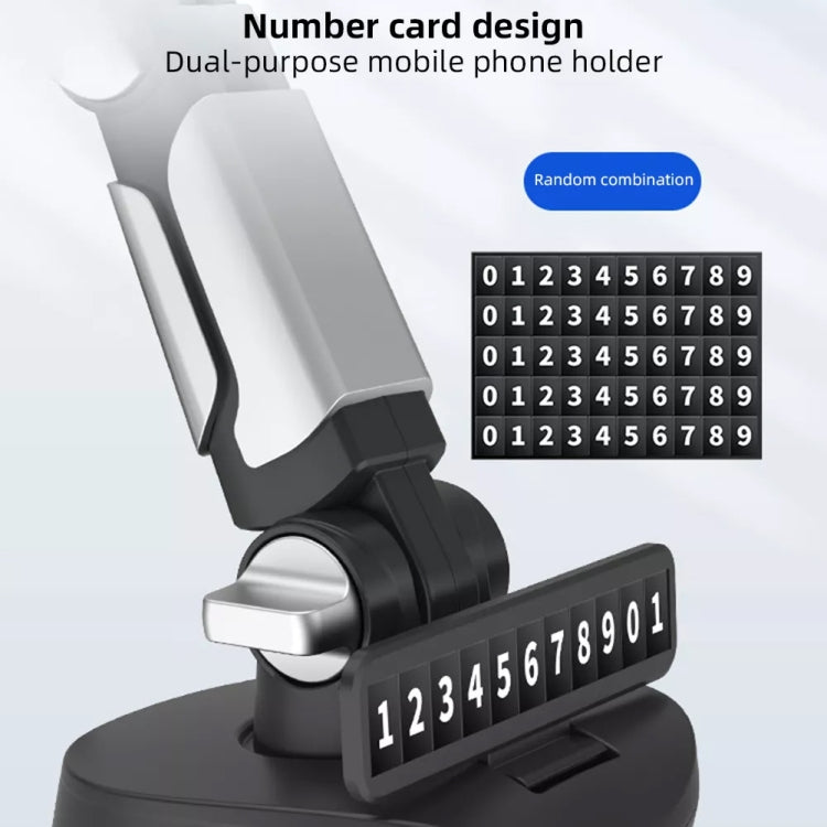 ZJ137 Suction Cup Car Phone Holder 2 In 1 Number Plate Phone Stand Truck Phone Mount(Black) - Car Holders by PMC TechLife | Online Shopping South Africa | PMC TechLife