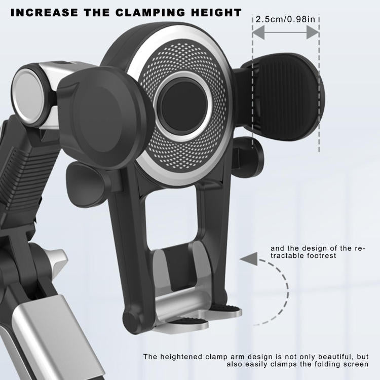 ZJ137 Suction Cup Car Phone Holder 2 In 1 Number Plate Phone Stand Truck Phone Mount(Black) - Car Holders by PMC TechLife | Online Shopping South Africa | PMC TechLife