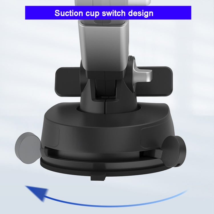 ZJ137 Suction Cup Car Phone Holder 2 In 1 Number Plate Phone Stand Truck Phone Mount(Black) - Car Holders by PMC TechLife | Online Shopping South Africa | PMC TechLife