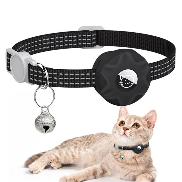 For AirTag Tracker Silicone Case Reflective Pet Cat Collar With Bell(Black) - free shipping - PMC Jewellery - Order now!
