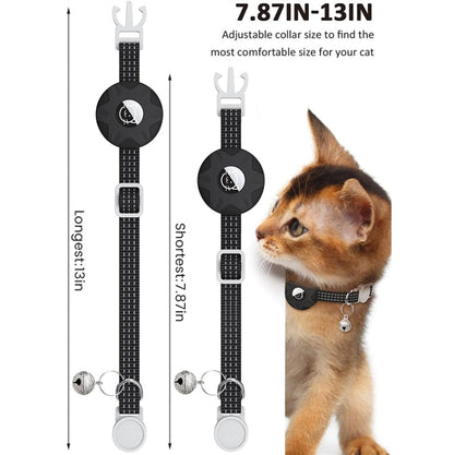 For AirTag Tracker Silicone Case Reflective Pet Cat Collar With Bell(Black) - free shipping - PMC Jewellery - Order now!