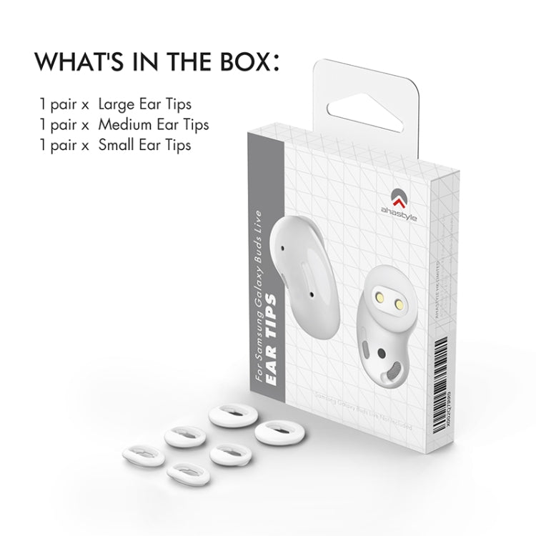 For Samsung Galaxy Buds Live AhaStyle PT132 S+M+L Silicone Earbud(White) - Anti-dust & Ear Caps by AhaStyle | Online Shopping South Africa | PMC TechLife | Buy Now Pay Later Mobicred