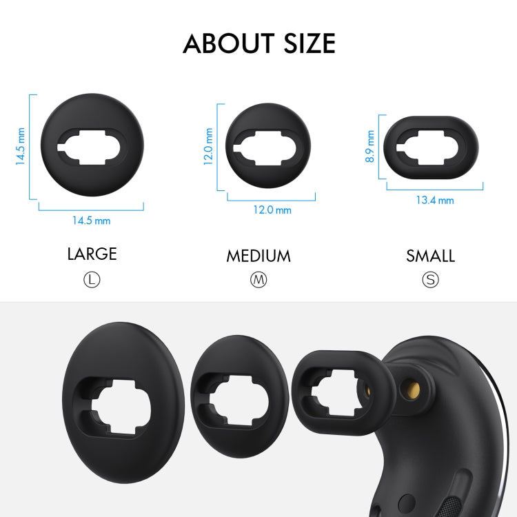 For Samsung Galaxy Buds Live AhaStyle PT132 S+M+L Silicone Earbud(Black) - Anti-dust & Ear Caps by AhaStyle | Online Shopping South Africa | PMC Jewellery | Buy Now Pay Later Mobicred