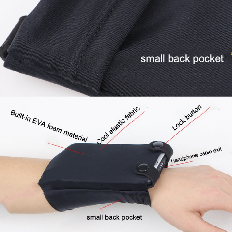 7 Inch Mobile Phone Outdoor Sports Wrist Bag Elastic Close-fitting Mini Arm Bag(Rose Red) - free shipping - PMC Jewellery - Order now!