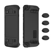 For Steam Deck Game Controller Soft Silicone Protective Cover Case With 4pcs Key Cap(Black)