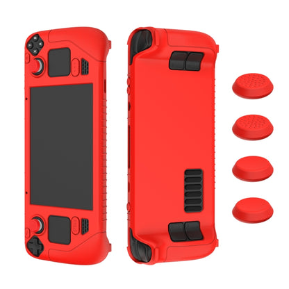 For Steam Deck Game Controller Soft Silicone Protective Cover Case With 4pcs Key Cap(Red) - free shipping - PMC Jewellery - Order now!