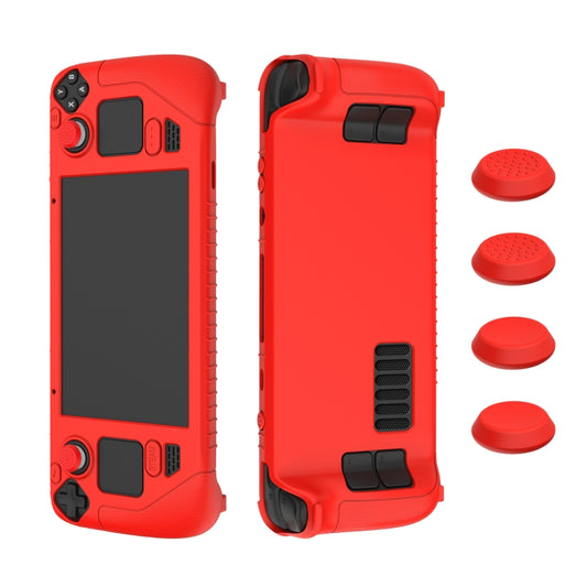 For Steam Deck Game Controller Soft Silicone Protective Cover Case With 4pcs Key Cap(Red) - free shipping - PMC Jewellery - Order now!