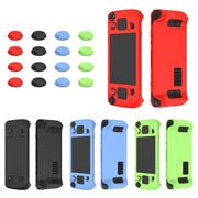 For Steam Deck Game Controller Soft Silicone Protective Cover Case With 4pcs Key Cap(Black)