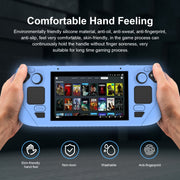 For Steam Deck Game Controller Soft Silicone Protective Cover Case With 4pcs Key Cap(Black)