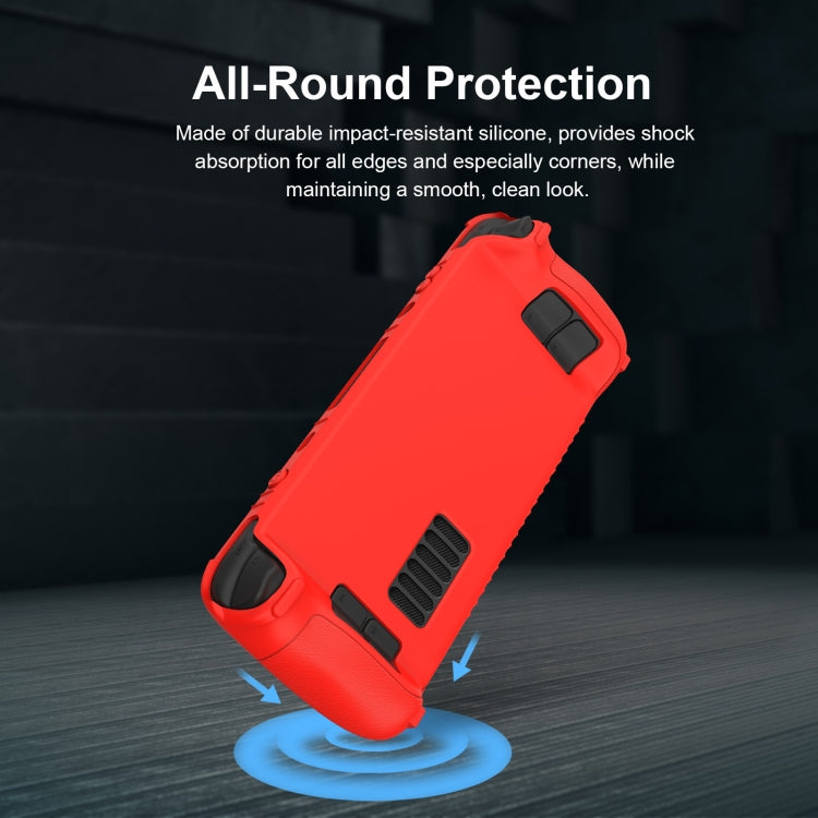 For Steam Deck Game Controller Soft Silicone Protective Cover Case With 4pcs Key Cap(Red) - free shipping - PMC Jewellery - Order now!