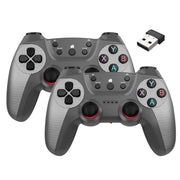 KM-029   2.4G One for Two Doubles Wireless Controller Support PC / Linux / Android / TVbox(Elegant Silver)