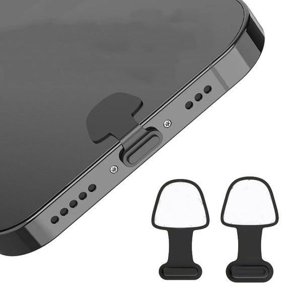 10pcs 8 Pin Mobile Phone Charging Port Silicone Anti-Dust Plug Back-adhesive Loss-proof Cover(Transparent)