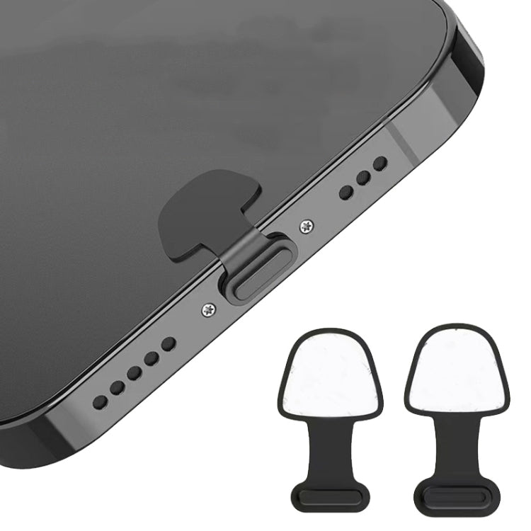 10pcs 8 Pin Mobile Phone Charging Port Silicone Anti-Dust Plug Back-adhesive Loss-proof Cover(Transparent)