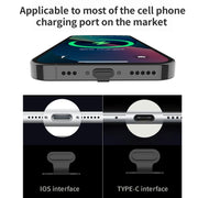 10pcs 8 Pin Mobile Phone Charging Port Silicone Anti-Dust Plug Back-adhesive Loss-proof Cover(Transparent)