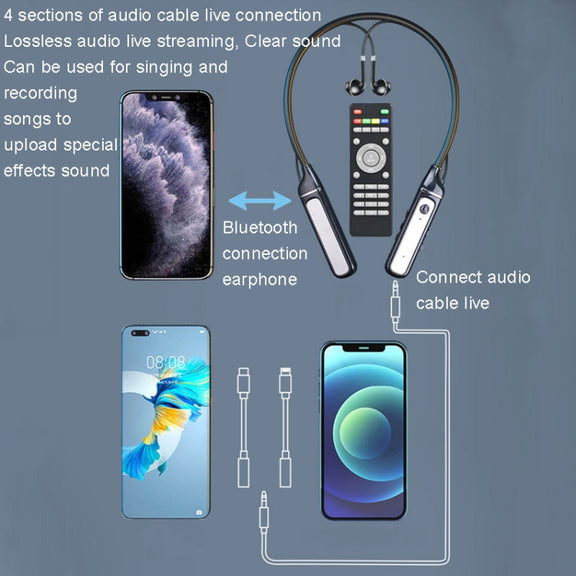SN-537K 5.3 Bluetooth Live Earphones Built-In Sound Card Wireless Receiver Sports Earphones(Black)
