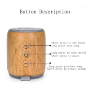 BT811 Mini Wooden Wireless Bluetooth Speaker Support TF Card & 3.5mm AUX(Black)
