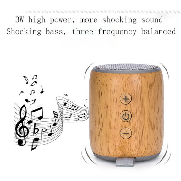 BT811 Mini Wooden Wireless Bluetooth Speaker Support TF Card & 3.5mm AUX(Black)