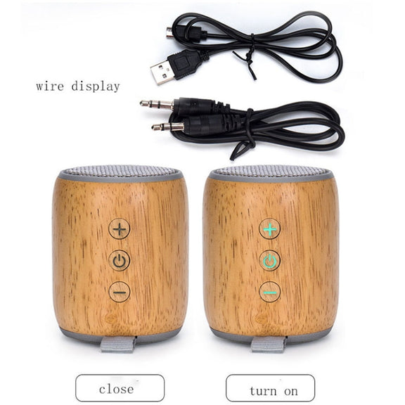 BT811 Mini Wooden Wireless Bluetooth Speaker Support TF Card & 3.5mm AUX(Black)