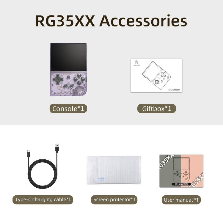 ANBERNIC RG35XX 3.5-inch Retro Handheld Game Console Open Source Game Player  64G+128G 13000+ Games(White) - free shipping - PMC Jewellery - Order now!