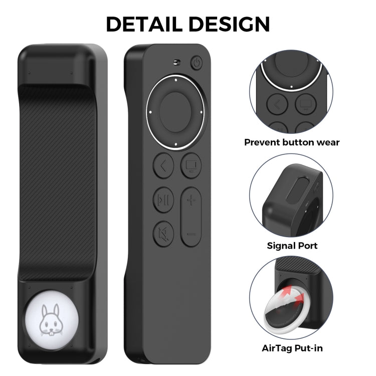 For Apple TV Siri Remote 2/3 AhaStyle PT165 Remote Controller Silicone Protective Case(Black) - Remote Control Covers by AhaStyle | Online Shopping South Africa | PMC TechLife | Buy Now Pay Later Mobicred