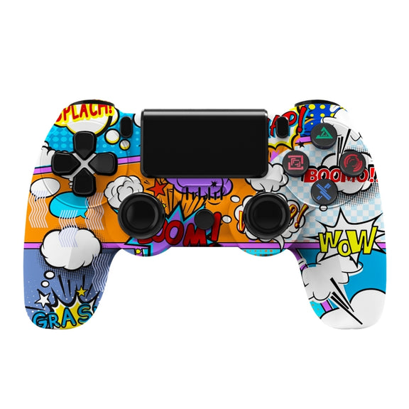 For PS4 Wireless Bluetooth Game Controller With Light Strip Dual Vibration Game Handle(Cloud)
