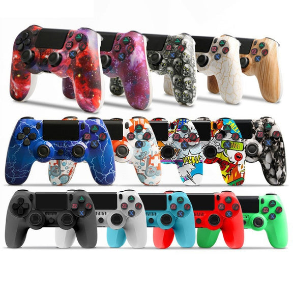 For PS4 Wireless Bluetooth Game Controller With Light Strip Dual Vibration Game Handle(Star Red)