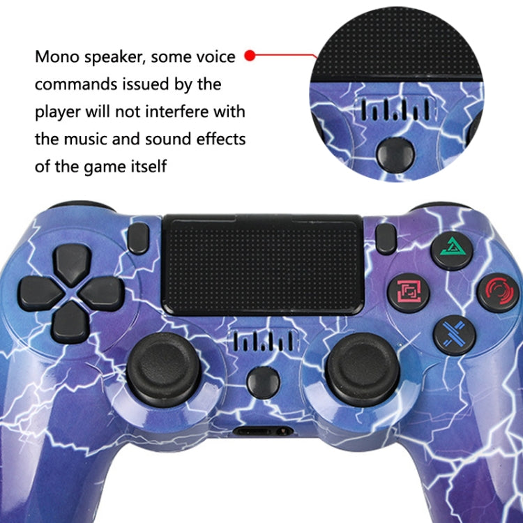 For PS4 Wireless Bluetooth Game Controller With Light Strip Dual Vibration Game Handle(Burst)