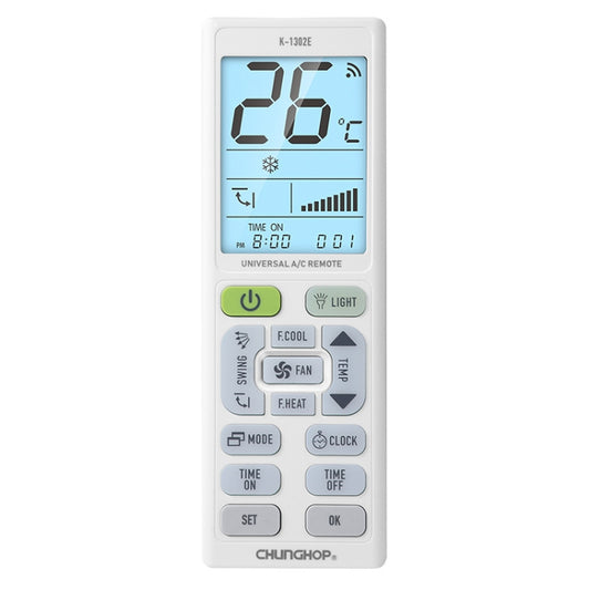 CHUNGHOP K-1302E Night Light Large Screen Battery Universal Air Conditioner Remote Control - free shipping - PMC Jewellery - Order now!