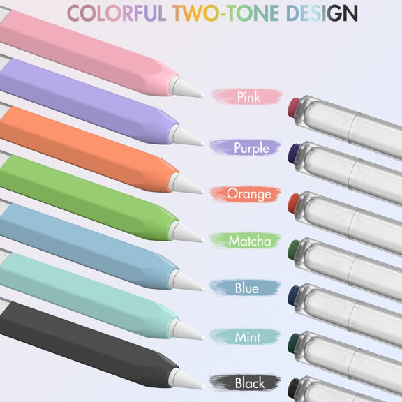 For Apple Pencil 2 AhaStyle PT-LC05 Jelly Style Translucent Silicone Protective Pen Case(Purple)