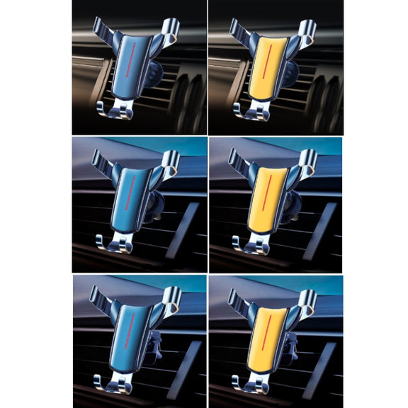 Air Outlet Triangular Gravity Sensor Car Mobile Phone Holder, Color: Golden One Word Clip