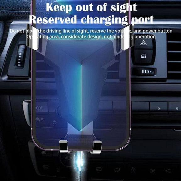 Gravity Navigation Car Air Outlet Triangular Mobile Phone Holder(Golden)