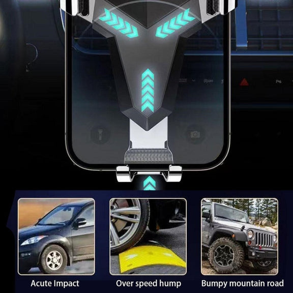 Gravity Navigation Car Air Outlet Triangular Mobile Phone Holder(Silver)