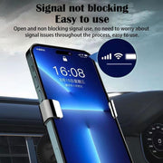 Gravity Navigation Car Air Outlet Triangular Mobile Phone Holder(Silver)