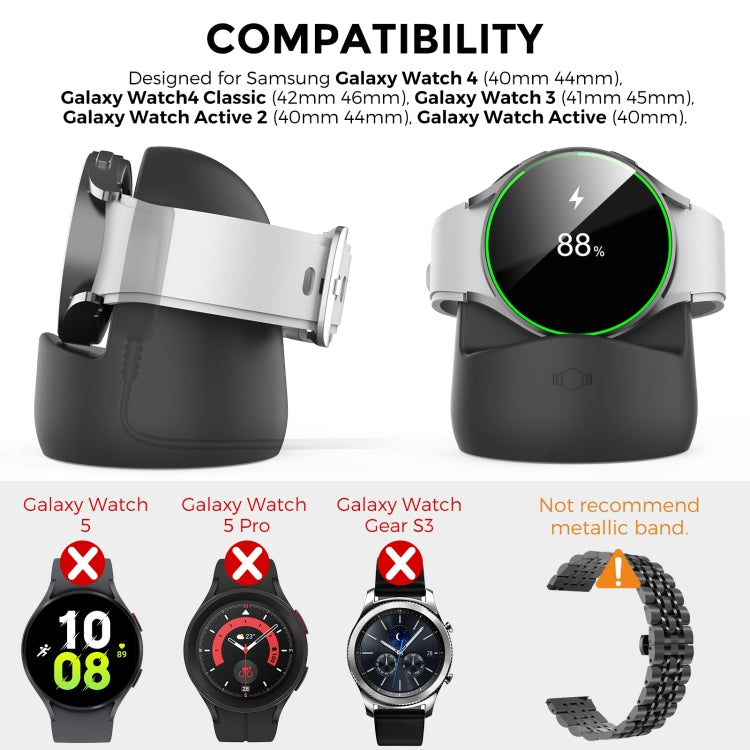 AhaStyle PT181 Watch Silicone Charging Stand For Galaxy Watch 3 / 4 / Active / Active 2(Black) - free shipping - PMC TechLife - Order now!