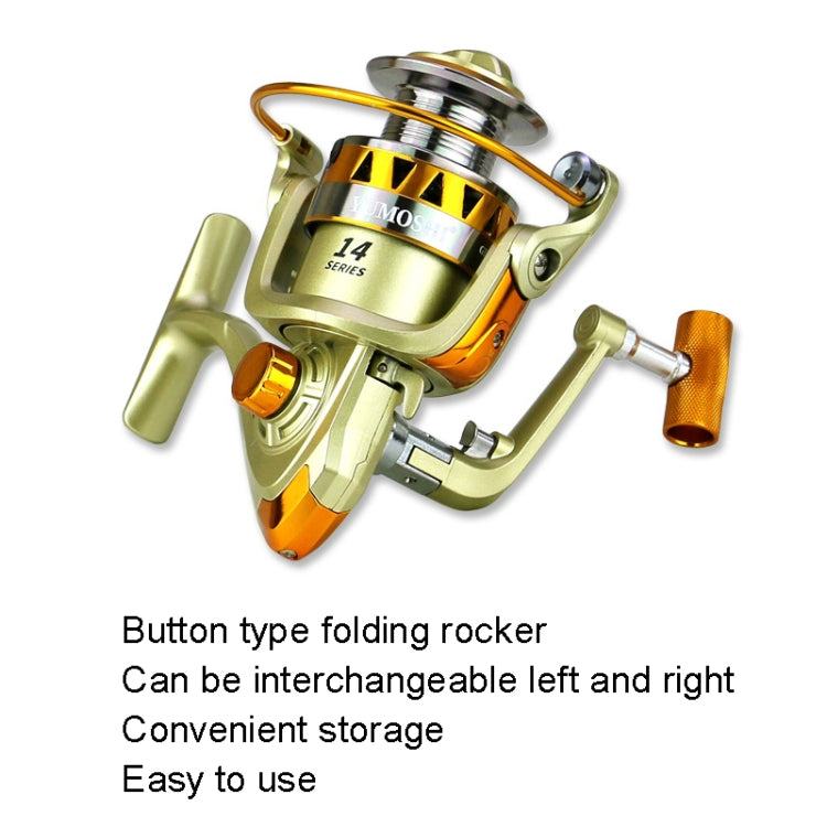 YUMOSHI JF2000 Spinning Fishing Reel 5.2:1 Gear Ratio Metal Spool Saltwater Fishing Tools - Fishing Reels by YUMOSHI | Online Shopping South Africa | PMC Jewellery | Buy Now Pay Later Mobicred