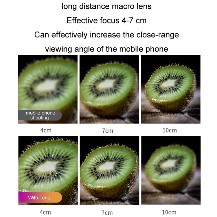APEXEL CM-HB100CPL HB100mm HD External Macro Mobile Phone Lens with CPL(Black)